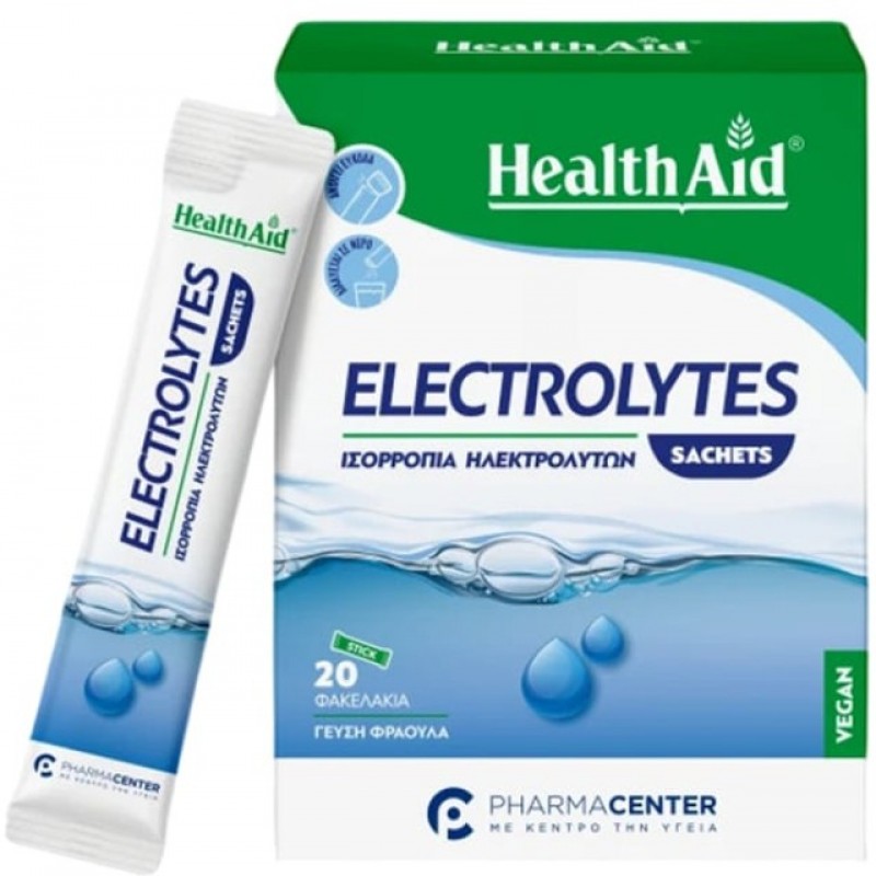 HealthAid Electrolytes Sachets - Ηλεκτρολύτες σε Φακελάκια με Γεύση Φράουλα (20 φακελάκια)
