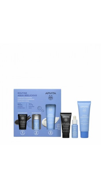 Apivita Aqua Beelicious Promo Pack — Set Πλούσιας Ενυδάτωσης & Καθαρισμού (Comfort Hydrating Cream 40ml + ΔΩΡΟ Black Detox Gel 15ml + ΔΩΡΟ Booster 10ml)