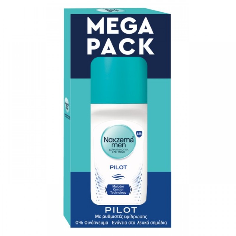 Noxzema Men Pilot Roll-On Αποσμητικό Mega Pack (2x50ml)