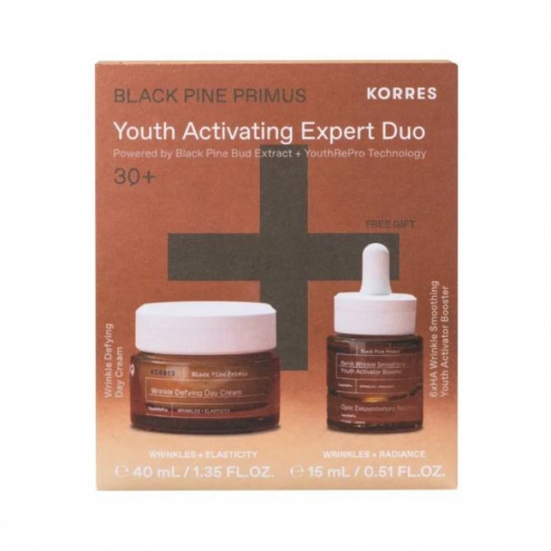 Korres Promo Black Pine Primus Youth Activating Expert Duo — Σετ Ενεργοποίησης Νεότητας (Κρέμα Ημέρας 40ml & Ορός 15ml)