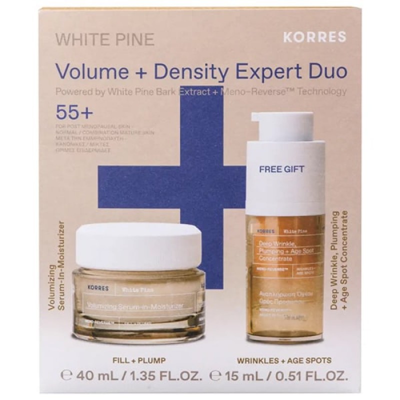 Korres Promo White Pine Volume + Density Expert Duo — Σετ Εντατικής Αναπλήρωσης Όγκου (Κρέμα Ημέρας 40ml & Ορός 15ml)