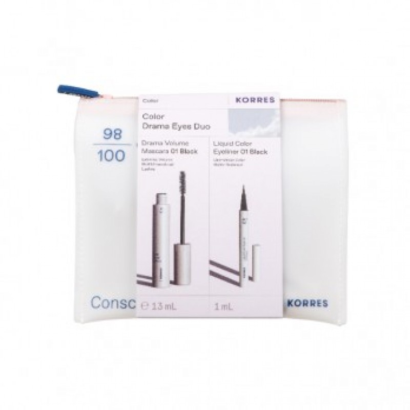 Korres Set Color Drama Eyes Duo — Σετ Μακιγιάζ Ματιών (Mascara 13ml & Liquid Eyeliner 1ml)