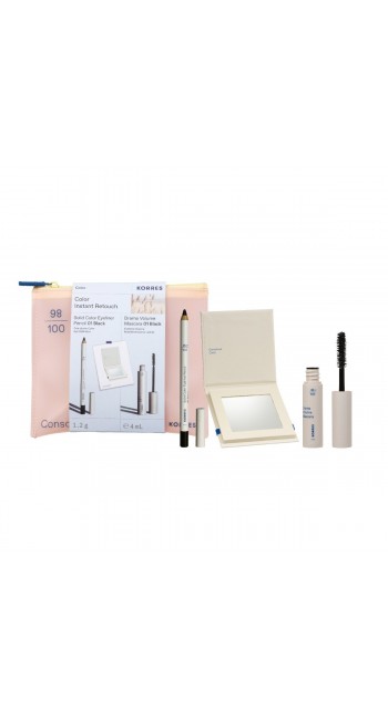 Korres Promo Color Instant Retouch — Σετ Μακιγιάζ Ματιών (Mascara 4ml, Eyeliner 1.2g, Καθρέφτης & Νεσεσέρ)