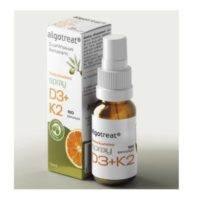 AlgoTreat D3+K2 Υπογλώσσιο Spray - Συμπλήρωμα Διατροφής σε Σπρέι (100 ψεκασμοί)