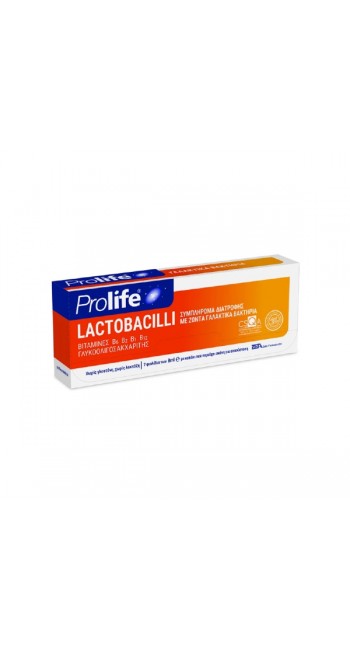 Prolife Lactobacilli Συμπλήρωμα Διατροφής με Προβιοτικά, Πρεβιοτικά & Βιταμίνες Β, 7x8ml