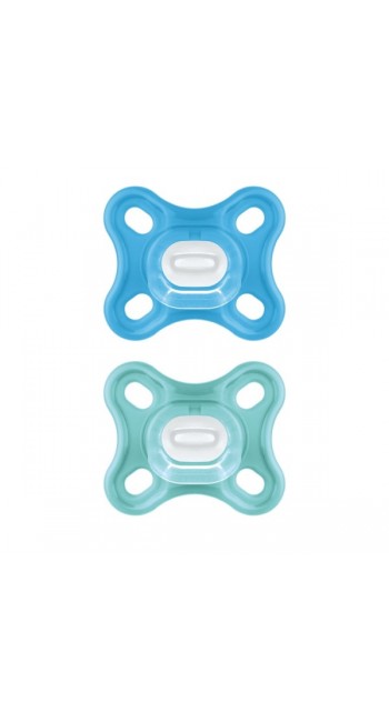MAM Comfort Πιπίλα Σιλικόνης 0-2m — Μπλε / Βεραμάν (2 τεμάχια)