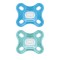 MAM Comfort Πιπίλα Σιλικόνης 0-2m — Μπλε / Βεραμάν (2 τεμάχια)