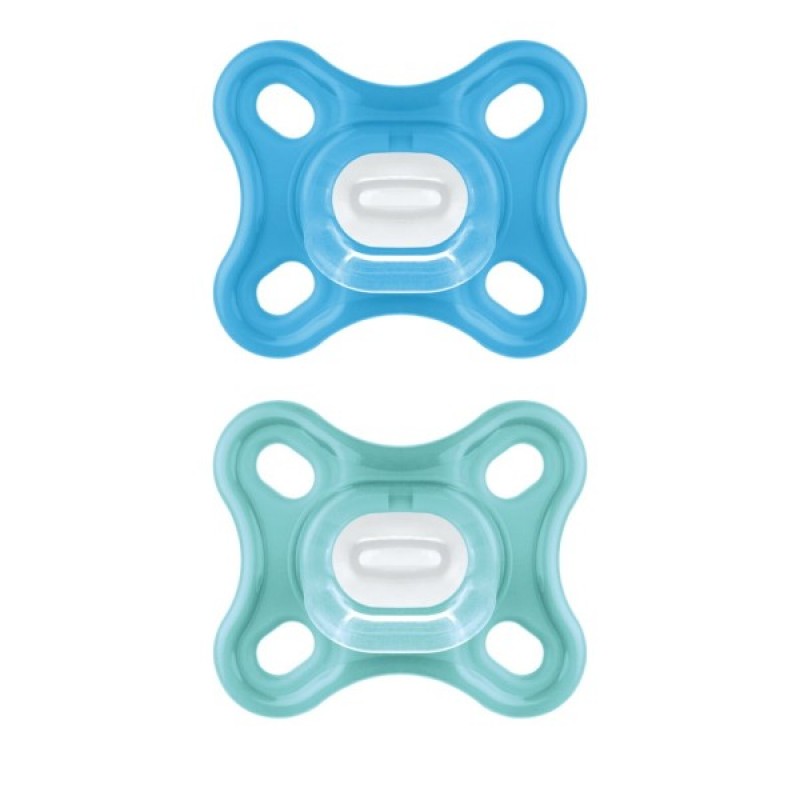MAM Comfort Πιπίλα Σιλικόνης 0-2m — Μπλε / Βεραμάν (2 τεμάχια)