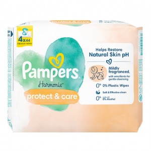 Pampers Harmonie Protect & Care Μωρομάντηλα (4x44 τμχ - 176 τεμάχια)