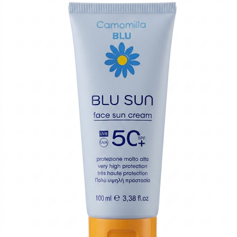 Camomilla Blu Face Sun Cream SPF50+ - Αντηλιακή Κρέμα Προσώπου Υψηλής Προστασίας για Ευαίσθητες Επιδερμίδες (100ml)