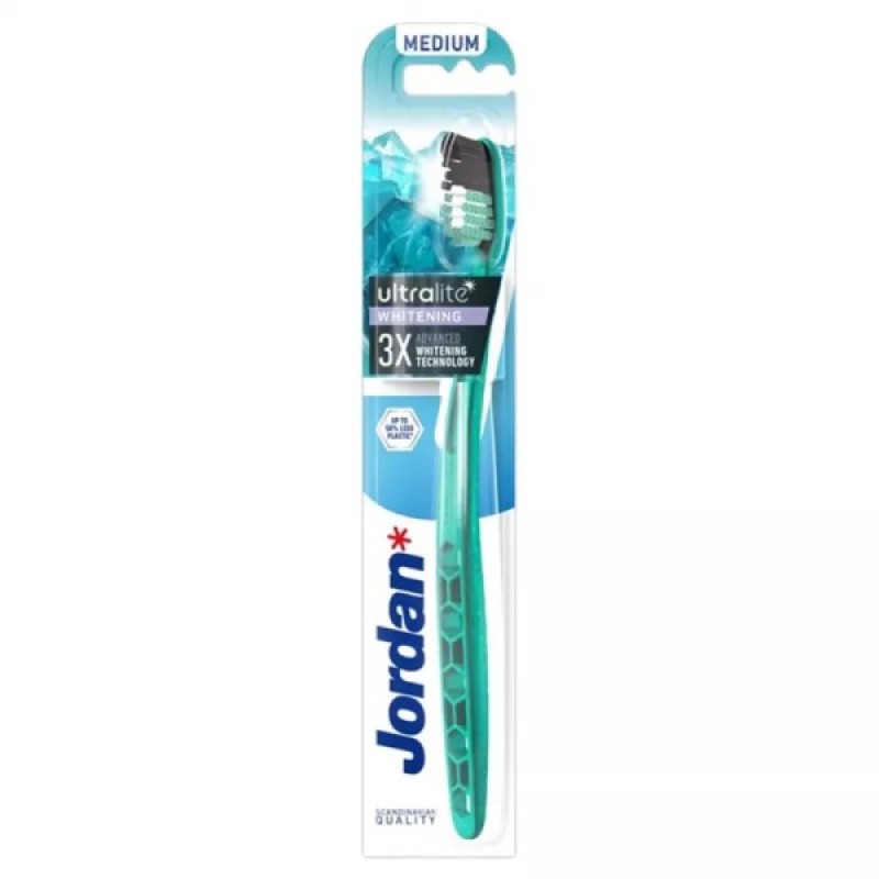 Jordan Ultralite Whitening Medium Toothbrush (1 τμχ.) – Πανάλαφρη Οδοντόβουρτσα για Λεύκανση & Αποτελεσματικό Καθαρισμό