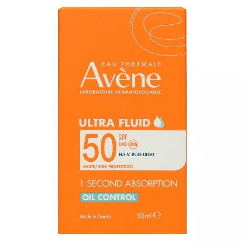 Avene Ultra Fluid Oil Control SPF50+ Λεπτόρρευστο Αντηλιακό Προσώπου (50ml)