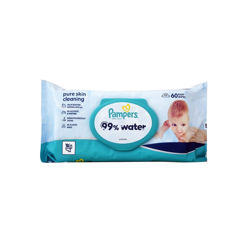 Pampers 99% Water Μωρομάντηλα (60 τεμάχια)