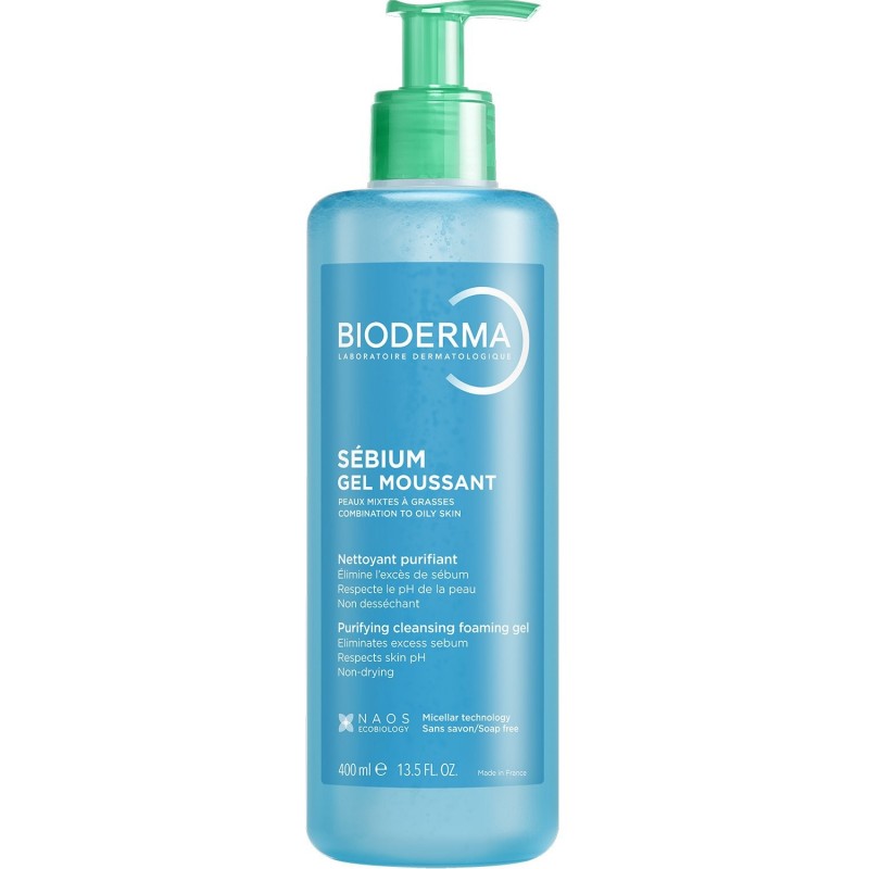 Bioderma Sebium Gel Moussant Εξυγιαντικό Gel Καθαρισμού για Λιπαρό Δέρμα με Τάση Ακμής 400ml
