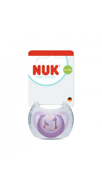 NUK First Choice Πιπίλα Σιλικόνης Purple Kangaroo 18-36m (1 τμχ)