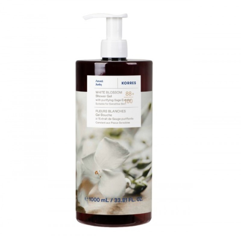 Korres Renewing Body Cleanser Αναζωογονητικό Αφρόλουτρο με Άρωμα Λευκά Άνθη (1000ml)