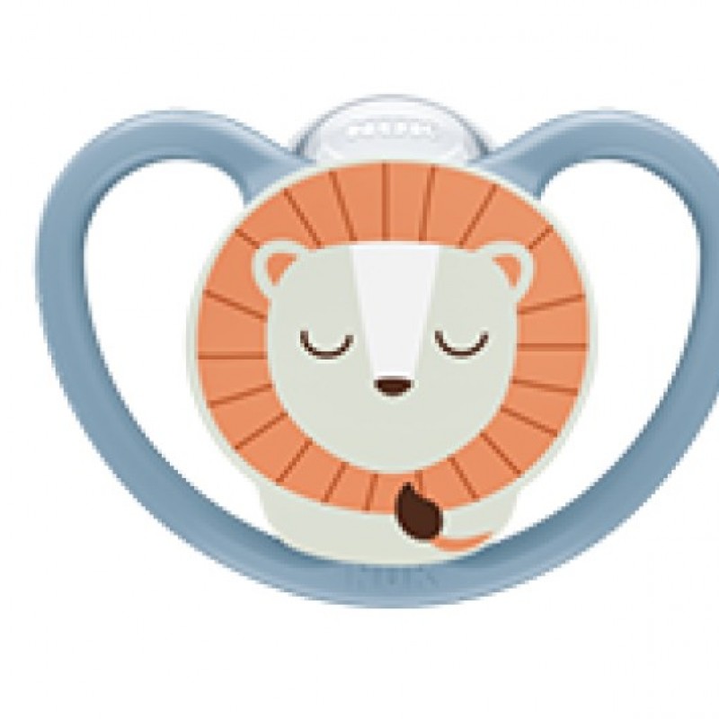 NUK Perfect Match Air Night Πιπίλα Σιλικόνης Lion 0-6m με Θήκη (1 τμχ)