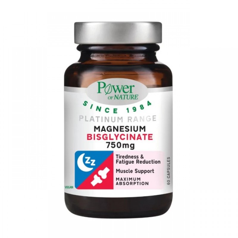 Power of Nature Platinum Range Magnesium Bisglycinate 750mg (60 κάψουλες)