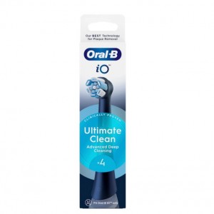 Oral-B iO Ultimate Clean Black Ανταλλακτικές Κεφαλές Ηλεκτρικής Οδοντόβουρτσας (4 τμάχια)