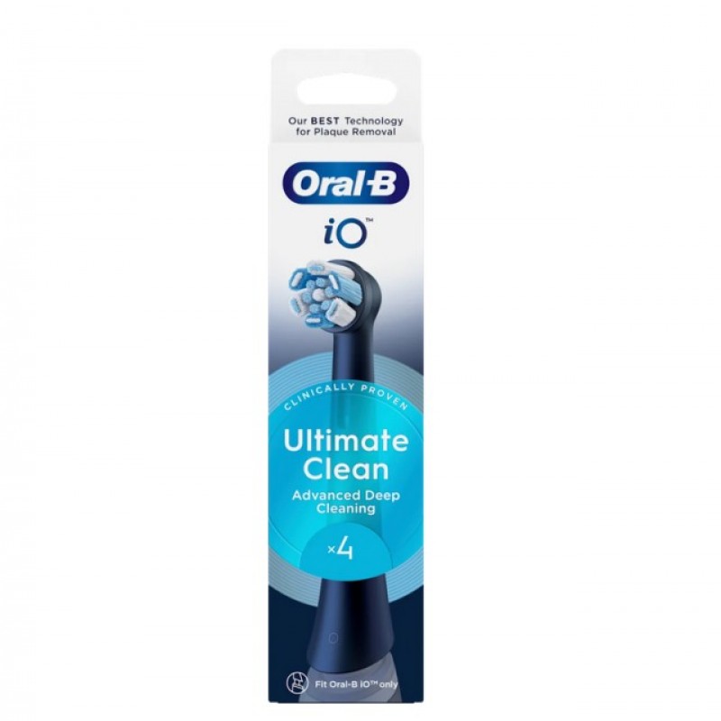 Oral-B iO Ultimate Clean Black Ανταλλακτικές Κεφαλές Ηλεκτρικής Οδοντόβουρτσας (4 τμάχια)
