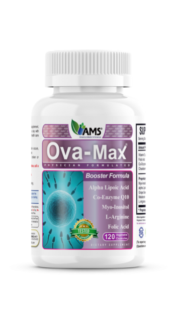 AMS Ova-Max Συμπλήρωμα Διατροφής για την Ενίσχυση της Ποιότητας των Ωαρίων (120 κάψουλες)