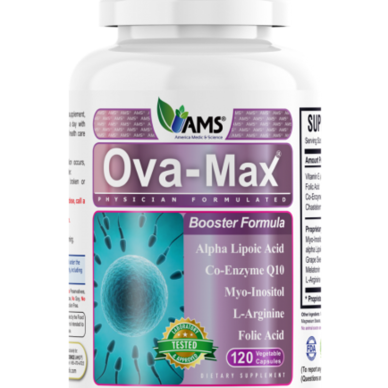 AMS Ova-Max Συμπλήρωμα Διατροφής για την Ενίσχυση της Ποιότητας των Ωαρίων (120 κάψουλες)