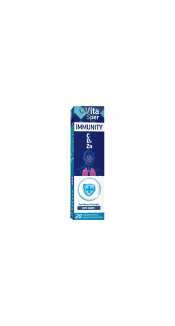 Vitasper Immunity C, D3 & Zn με γεύση Πορτοκάλι, 20 αναβράζοντα δισκία