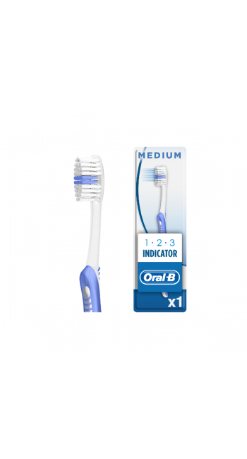 Oral-B Indicator 1-2-3 35mm Οδοντόβουρτσα Μέτρια, 1τμχ 