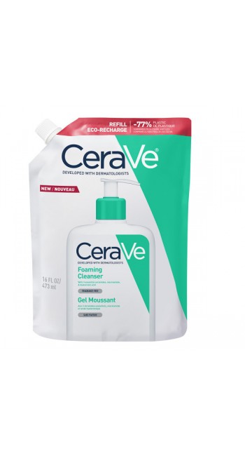 CeraVe Foaming Cleanser Refill Αφρίζον Gel Καθαρισμού για λιπαρή επιδερμίδα, κατάλληλο για Πρόσωπο και Σώμα, 473ml