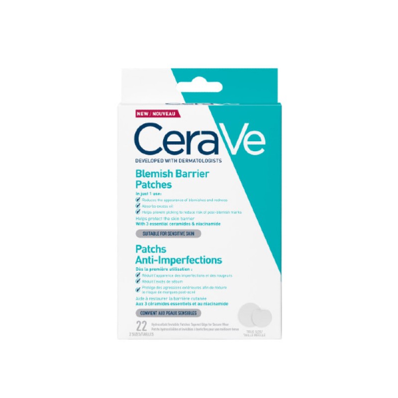 CeraVe Blemish Barrier Patches Αυτοκόλλητα Επιθέματα Κατά Των Ατελειών, 22τμχ CeraVe Blemish Barrier Patches Αυτοκόλλητα Επιθέματα Κατά Των Ατελειών, 22τμχ
