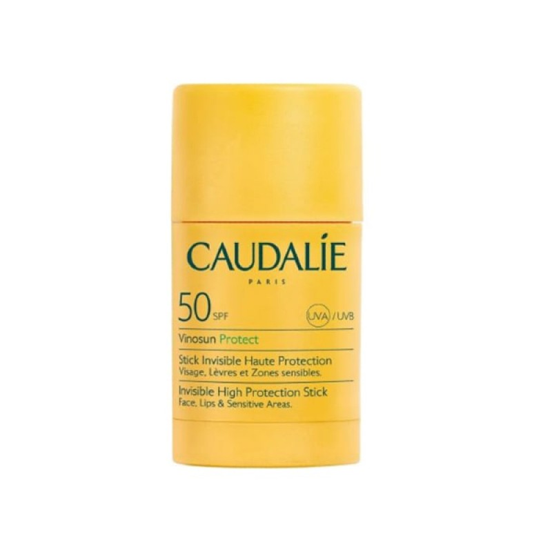 Caudalie Vinosun Protect Invisible Stick SPF50 Αντηλιακό Stick για Πρόσωπο, Χείλη & Ευαίσθητες Περιοχές, 15gr