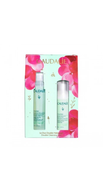 Caudalie Vinoclean Double Cleansing Duo Gift Set με Λάδι Καθαρισμού Προσώπου & Ντεμακιγιάζ 75ml & Απαλός Αφρός Καθαρισμού Προσώπου για Ενυδάτωση 50ml 