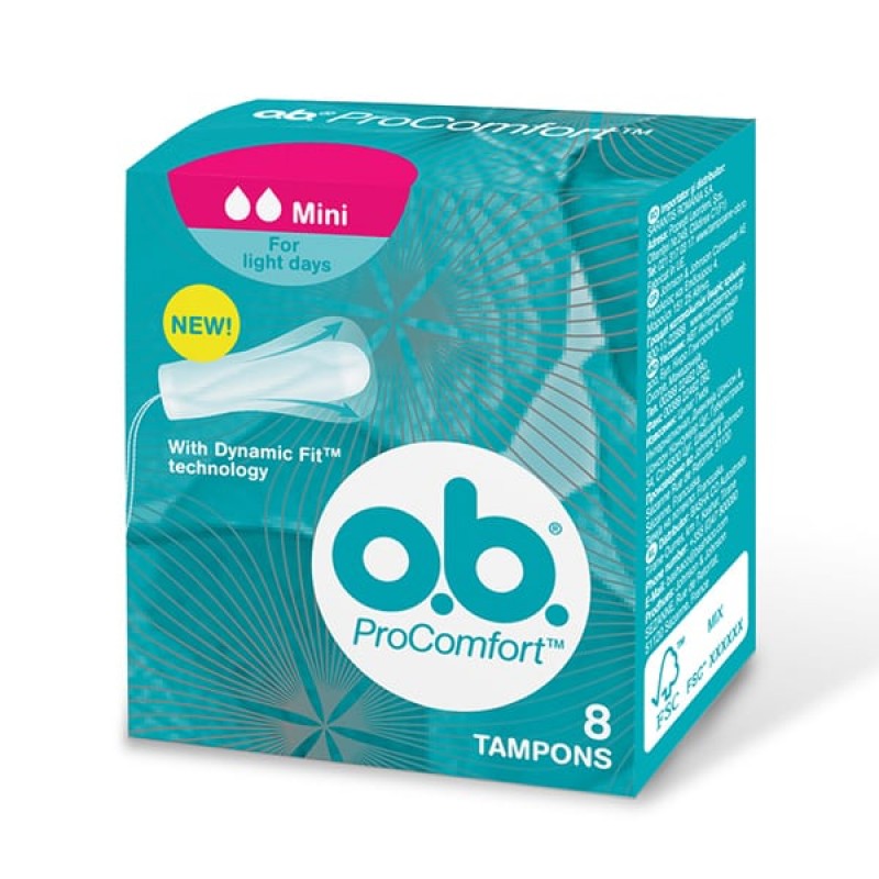 OB ProComfort Mini Ταμπόν Ελαφριάς Ροής, 8τμχ OB ProComfort Mini Ταμπόν Ελαφριάς Ροής, 8τμχ