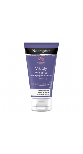Neutrogena Visibly Renew Hand Cream SPF20 Αντιγηραντική Κρέμα Χεριών, 75ml