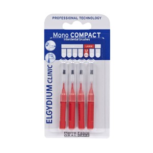 Elgydium Clinic Mono Compact Red 0.7 Μεσοδόντια Βουρτσάκια, 4τμχ 