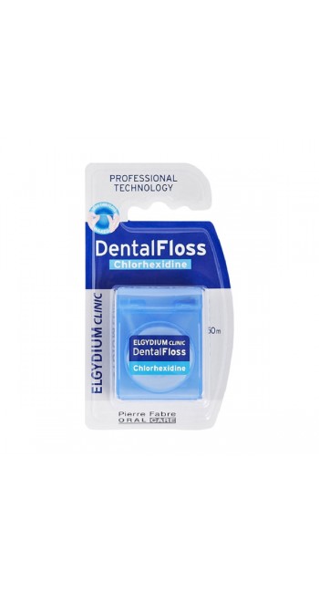 Elgydium Clinic Dental Floss Chlorhexidine Οδοντικό Νήμα με Χλωρεξιδίνη, 50m