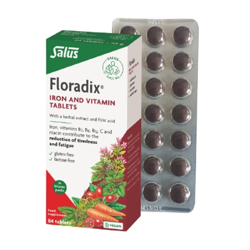 Power Health Salus Floradix Τονωτικό Συμπλήρωμα Διατροφής με Σίδηρο και Βιταμίνες, 84 δισκία