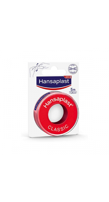 Hansaplast Classic Fixation Tape Επιδεσμική Ταινία Χωρίς Λάτεξ 5m x 1,25cm, 1τμχ