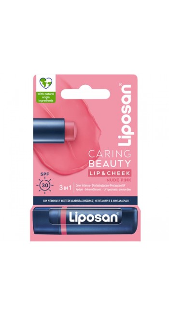 Liposan Caring Beauty Νude Pink Ενυδατικό Βάλσαμο Χειλιών SPF30, 4.8gr