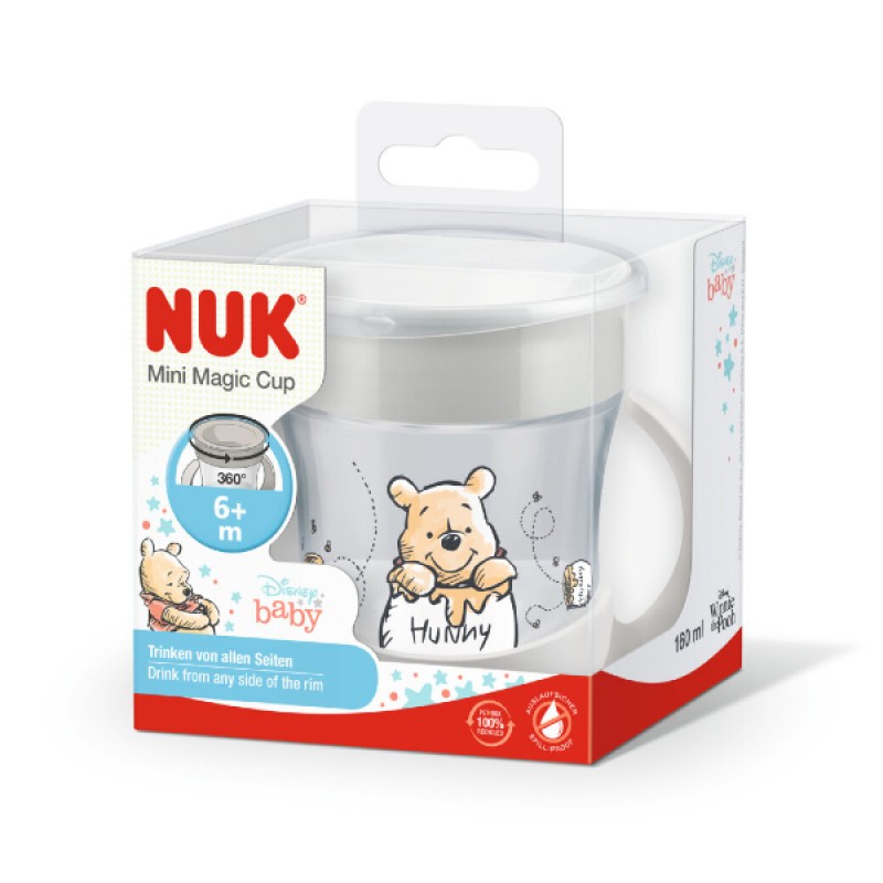 Nuk Mini Magic Cup Disney Winnie με Χείλος και Καπάκι 6m+, 160ml Nuk Mini Magic Cup Disney Winnie με Χείλος και Καπάκι 6m+, 160ml