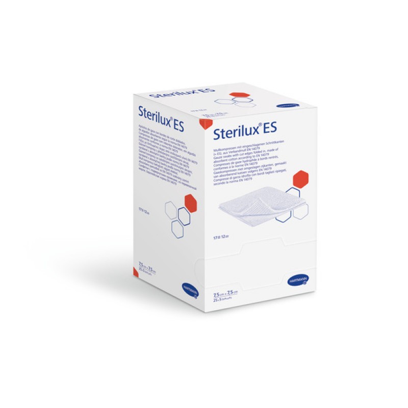Hartmann Sterilux ES γάζα μη αποστειρωμένη 17 κλωστών 8πλή 7.5x7.5cm, 100τμχ Hartmann Sterilux ES γάζα μη αποστειρωμένη 17 κλωστών 8πλή 7.5x7.5cm, 100τμχ