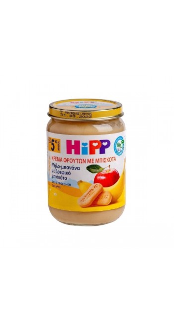 Hipp Βρεφική Φρουτόκρεμα Μήλο, Μπανάνα & Μπισκότο από τον 5ο Μήνα, 190gr
