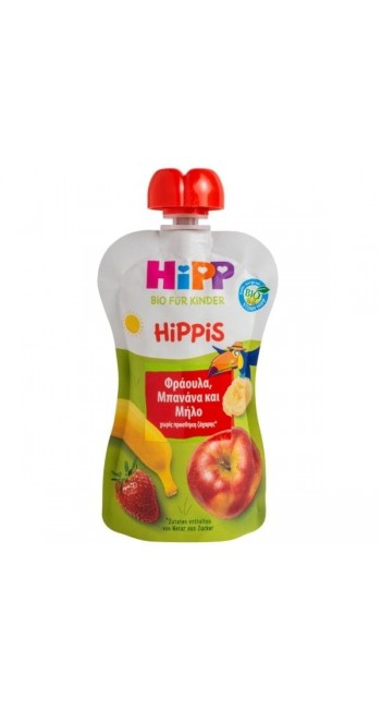 Hipp Hippis Φρουτοπολτός Φράουλα, Μπανάνα & Μήλο, 100gr