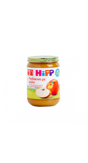Hipp Υποαλλεργική Φρουτόκρεμα με Μήλο & Ροδάκινο Βιολογικής Προέλευσης, 190gr