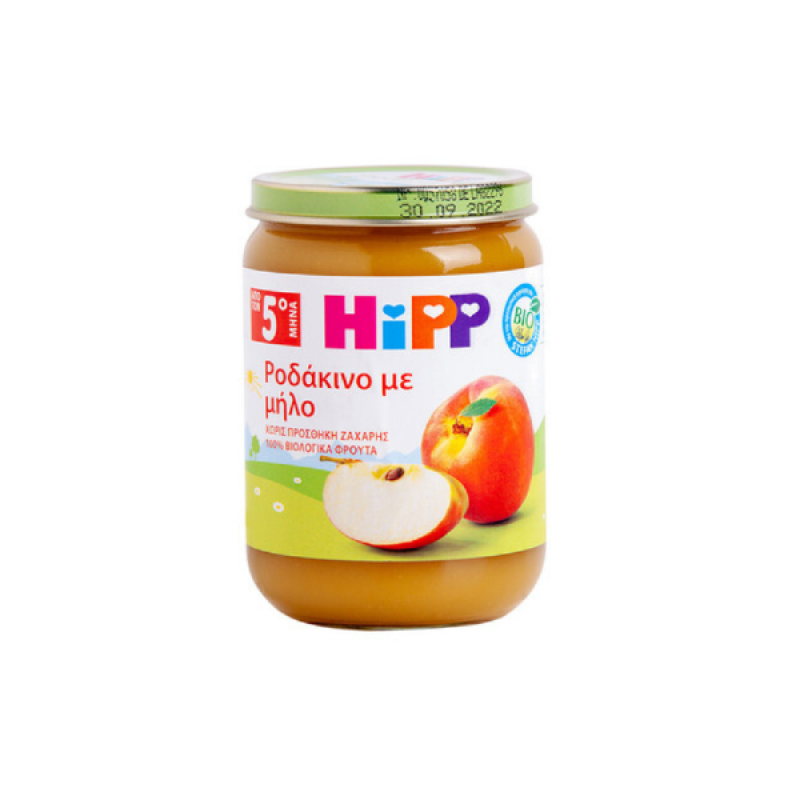 Hipp Υποαλλεργική Φρουτόκρεμα με Μήλο & Ροδάκινο Βιολογικής Προέλευσης, 190gr Hipp Υποαλλεργική Φρουτόκρεμα με Μήλο & Ροδάκινο Βιολογικής Προέλευσης, 190gr