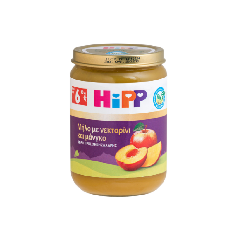 Hipp Φρουτόκρεμα Βιολογικής Καλλιέργειας με Μήλο, Νεκταρίνι & Μάνγκο, 190gr