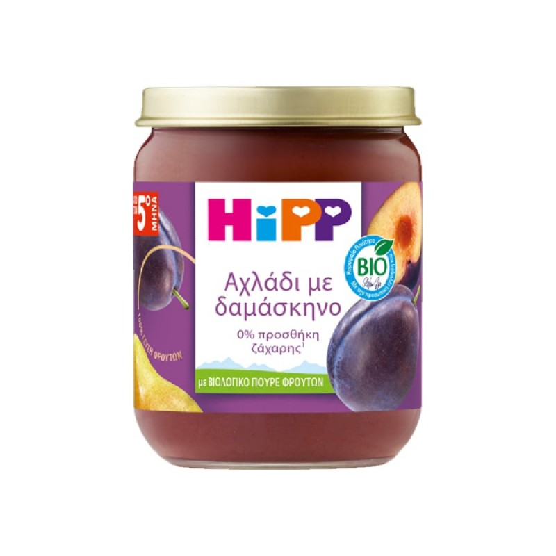 Hipp Βρεφική Φρουτόκρεμα Αχλάδι με Δαμάσκηνο από τον 5o Μήνα, 160gr Hipp Βρεφική Φρουτόκρεμα Αχλάδι με Δαμάσκηνο από τον 5o Μήνα, 160gr