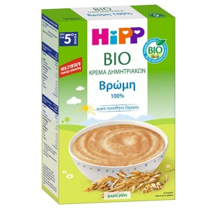 Hipp Bio Κρέμα Δημητριακών Βρώμη με Γλουτένη 5m+, 200gr