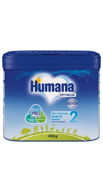 Humana 2 Optimum Γάλα σε Σκόνη Δεύτερης Βρεφικής Ηλικίας 6m+, 400gr
