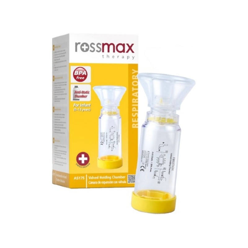 Rossmax Αεροθάλαμος Εισπνοών με Μάσκα Κατάλληλος για Παιδιά 0 - 1.5 χρονών, 1τμχ Rossmax Αεροθάλαμος Εισπνοών με Μάσκα Κατάλληλος για Παιδιά 0 - 1.5 χρονών, 1τμχ
